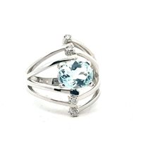 Anillo Comete Mujer in Oro blanco Acquamarina 2.50 Ct ANQ 206 - ANQ 206